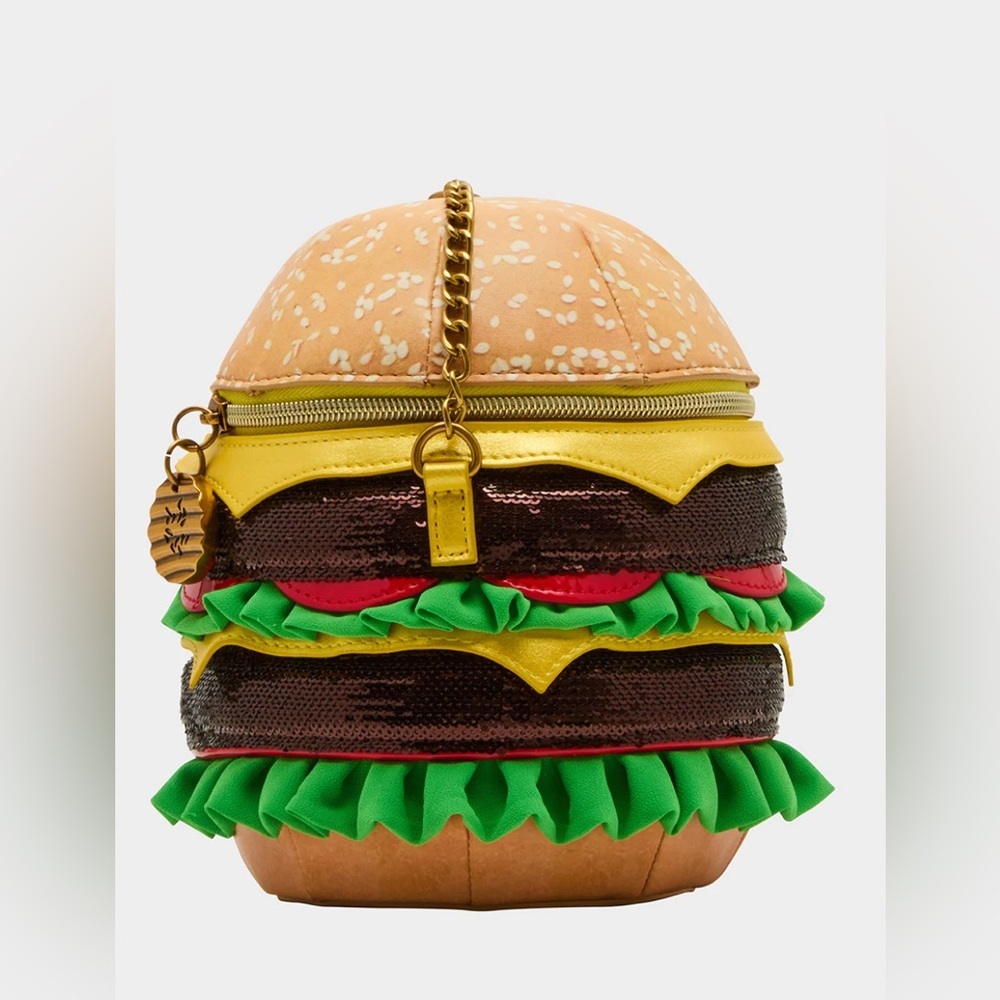 NIP 2025 Betsey Johnson Kitsch Nice Buns Crossbody Bag Double Cheeseburger 🍔 - Picture 6 of 8